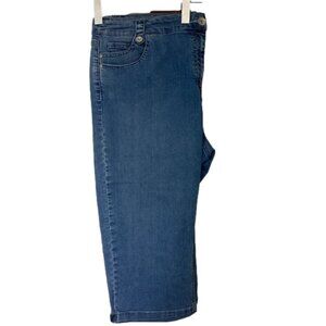Blue Denim Capris Plus Size 14
